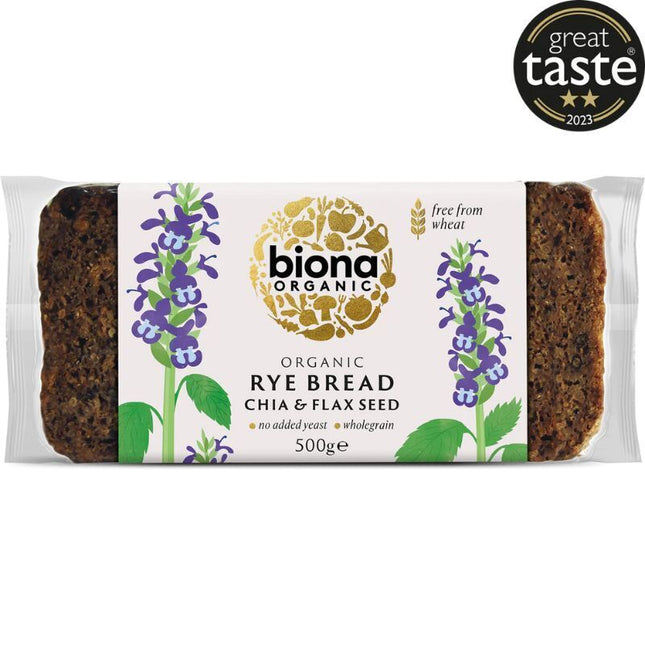BIONA RYE BREAD CHIA & FLAX SEED (ORGANIC) ~ 500G