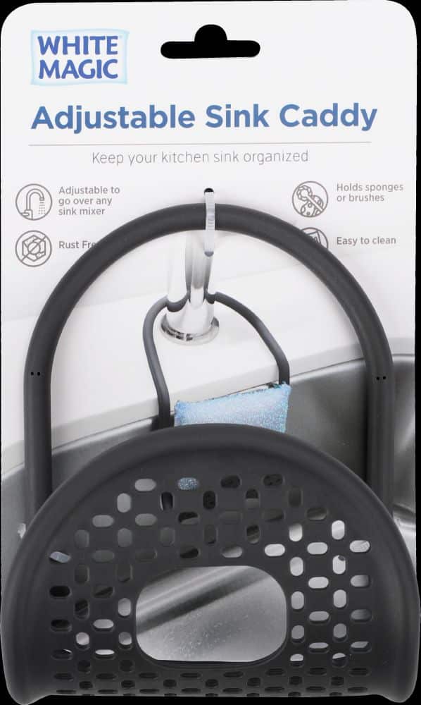WHITE MAGIC ADJUSTABLE SINK CADDY BLACK