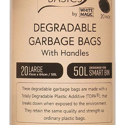 ECO BASICS RECYCLED GARBAGE BIN BAGS 50L – LARGE (20BAGS/ROLL)