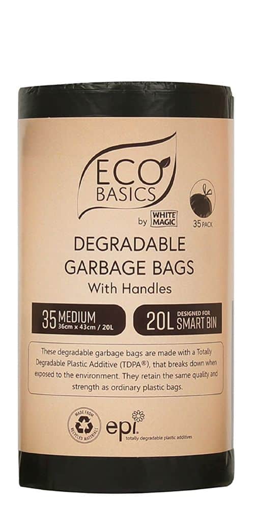 ECO BASICS RECYCLED GARBAGE BIN BAGS 20L – MEDIUM (35BAGS/ROLL)