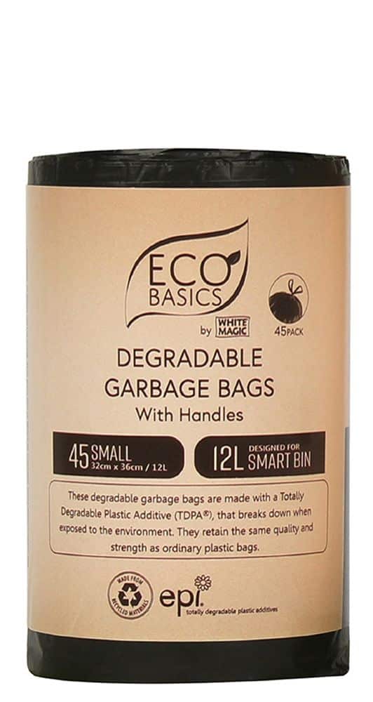 ECO BASICS RECYCLED GARBAGE BIN BAGS 12L – SMALL (45BAGS/ROLL)