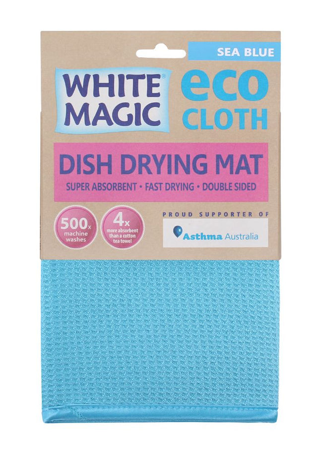 WHITE MAGIC ECO CLOTH DISH DRYING MAT SEA BLUE