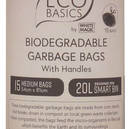 ECO BASICS BIODEGRADABLE GARBAGE BIN BAGS 20L – 15BAGS/ROLL
