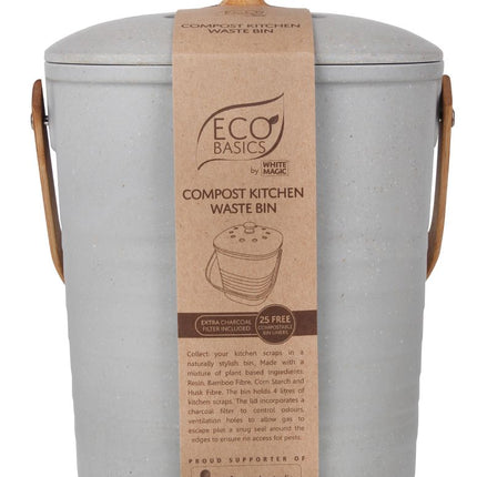 ECO BASICS COMPOST KITCHEN WASTE BIN – 4L GRANITE