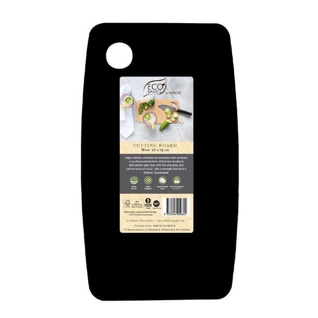 White magic â€“ eco basics cutting board mini black