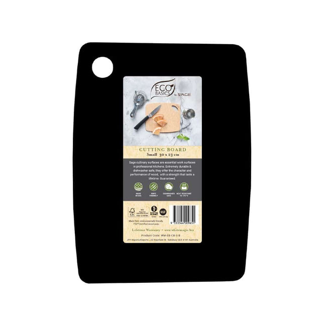 White magic â€“ eco basics cutting board small black