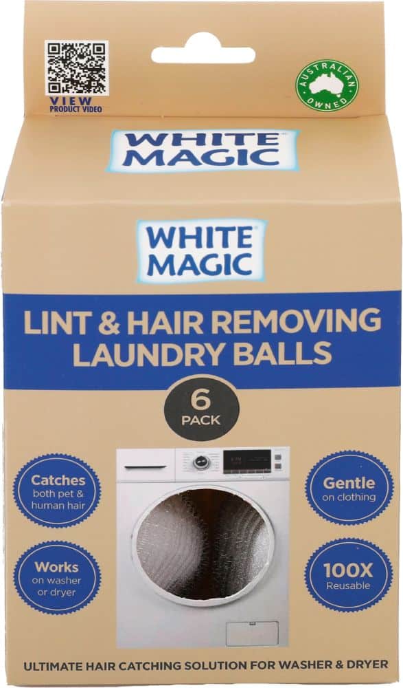 WHITE MAGIC LAUNDRYBALL LINT&HAIR REMOVING 6PK