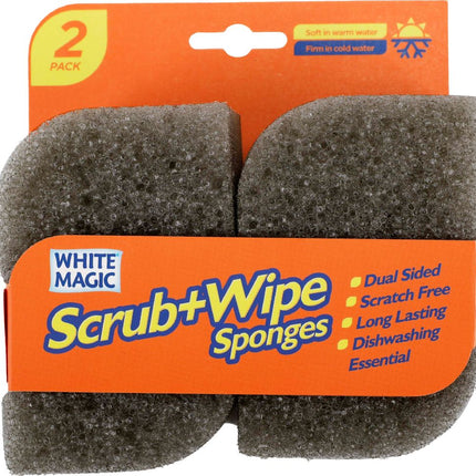 WHITE MAGIC SPONGE SCRUB & WIPE 2PK