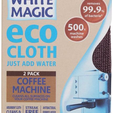 WHITE MAGIC COFFEE MACHINE CLOTHS 2PK