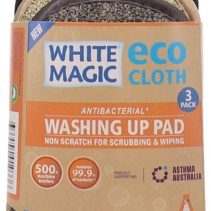 WHITE MAGIC ECO CLOTH WASHING UP PAD 3PACK NEUTRAL