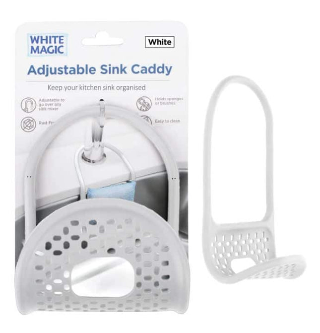 WHITE MAGIC ADJUSTABLE SINK CADDY