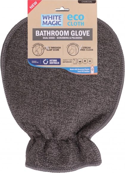 WHITE MAGIC ECO CLOTH BATHROOM GLOVE CHARCOAL