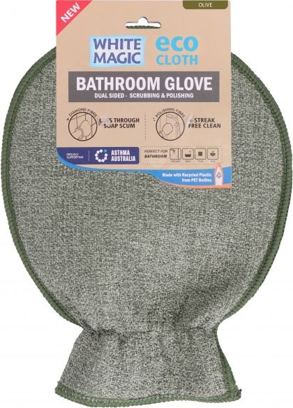 WHITE MAGIC ECO CLOTH BATHROOM GLOVE OLIVE