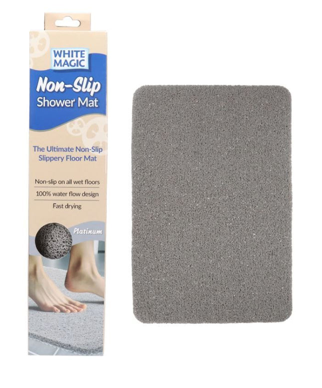 WHITE MAGIC NON-SLIP SHOWER MAT PLATINUM
