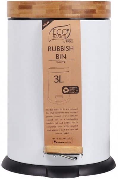 ECO BASICS RUBBISH BIN 3L – WHITE