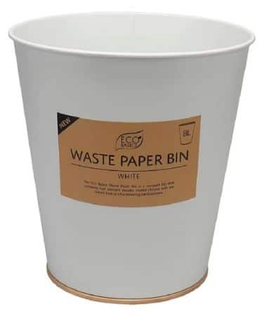 ECO BASICS WASTE PAPER BIN 8L – WHITE