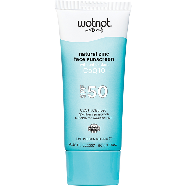 Wotnot Natural Zinc Face Sunscreen SPF50 50g