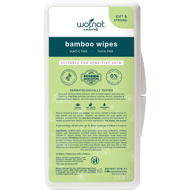 Wotnot Natural Baby Wipes with Case 20pk