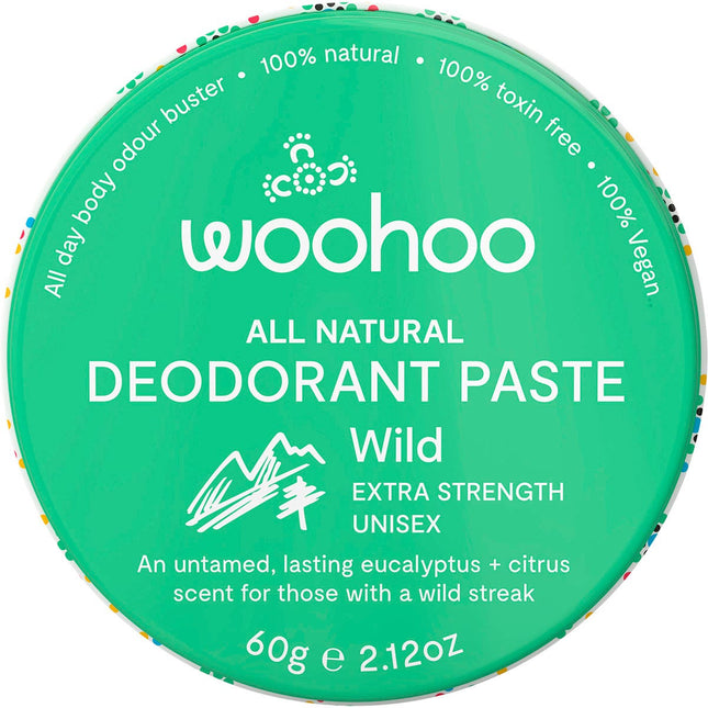 WOOHOO BODY Deodorant Paste Tin Wild Extra Strength 60g