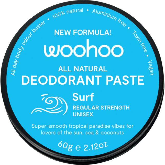 Woohoo Body Deodorant Paste Tin Surf Regular Strength 60g