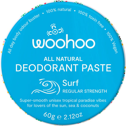 WOOHOO BODY Deodorant Paste Tin Surf Regular Strength 60g