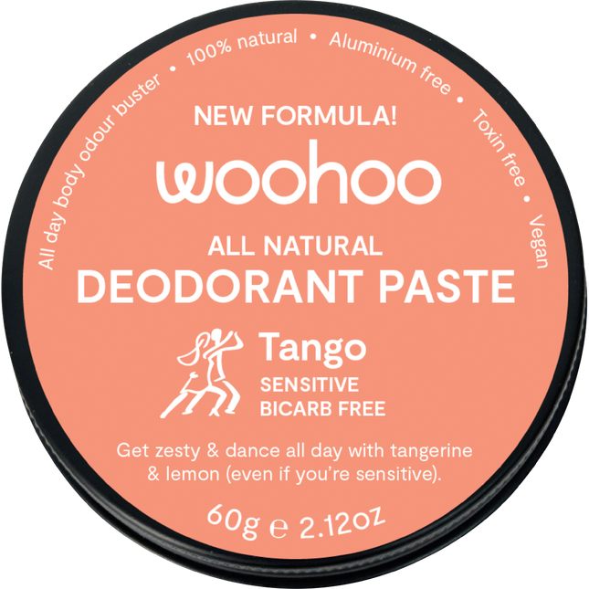 Woohoo Body Deodorant Paste Tin Tango Sensitive Bicarb Free 60g
