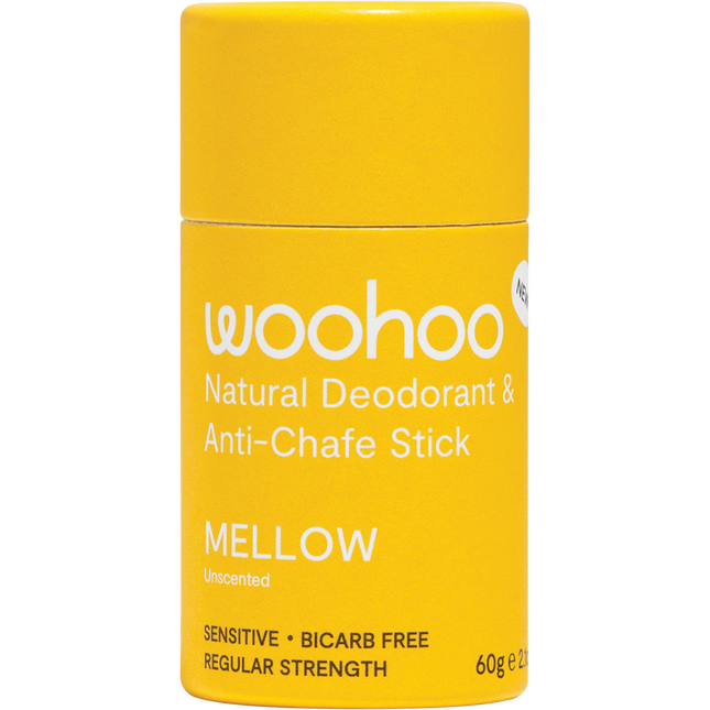 Woohoo Body Natural Deodorant Stick Mellow Sensitive Bicarb Free 60g