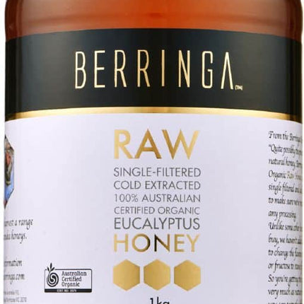 BERRINGA EUCALYPTUS HONEY RAW ORGANIC 1KG