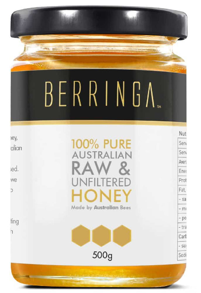 BERRINGA HONEY EUCALYPTUS RAW&UNFILTER 500G