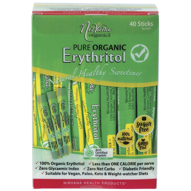 Nirvana Organics - Erythritol Pure Organic Sticks - 40x4g