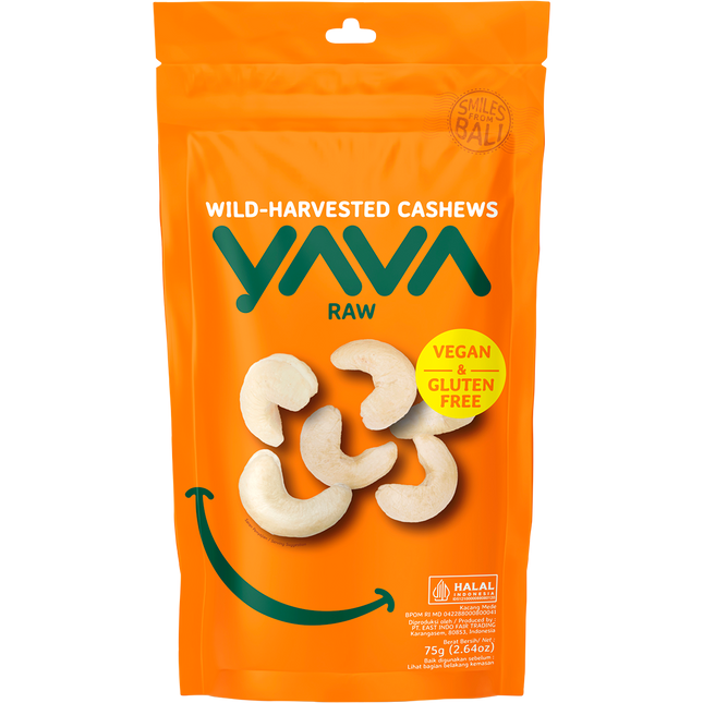 YAVA Wild-Harvested Raw Cashews 75g