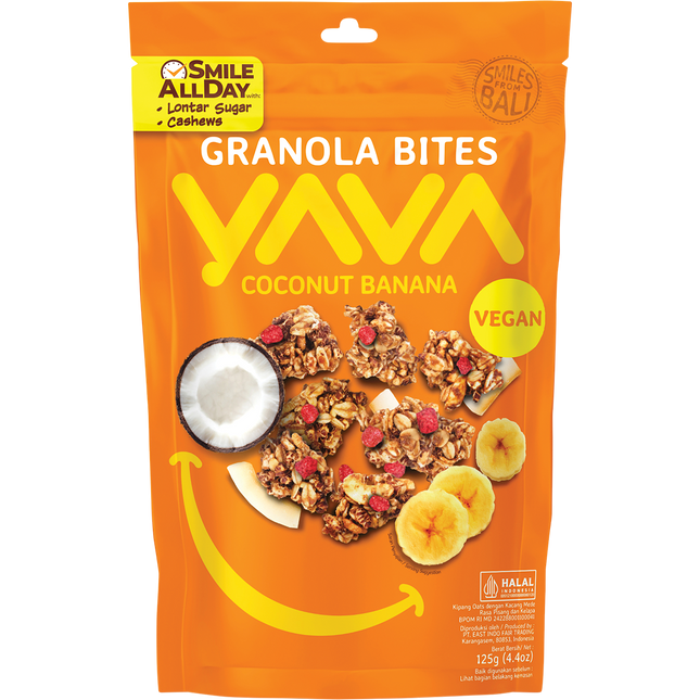 YAVA Granola Bites Coconut Banana 125g