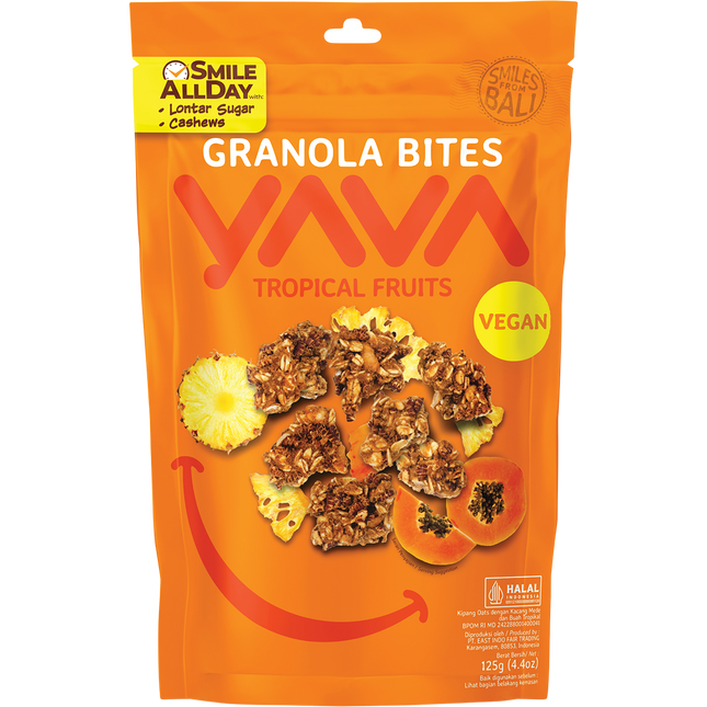 YAVA Granola Bites Tropical Fruits 125g