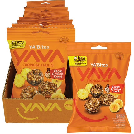 YAVA Ya'bites Granola Snack Tropical Fruits 8x35g