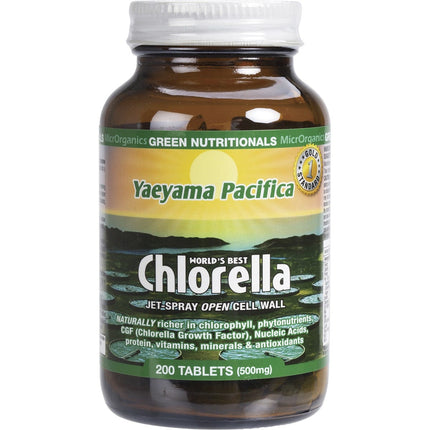 GREEN NUTRITIONALS Yaeyama Pacifica Chlorella Tablets 500mg 200 Tabs | Algae Supplement