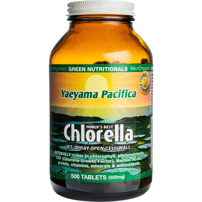 Green Nutritionals Yaeyama Pacifica Chlorella Tablets 500mg 500 Tabs