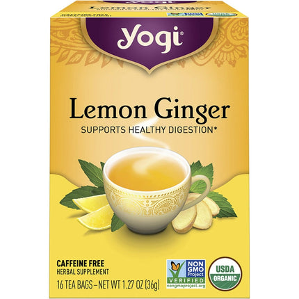 YOGI TEA Herbal Tea Bags Lemon Ginger 16pk | Body & Skin Oil