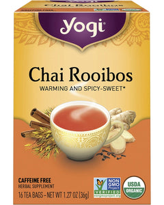YOGI TEA Herbal Tea Bags Chai Rooibos 16pk