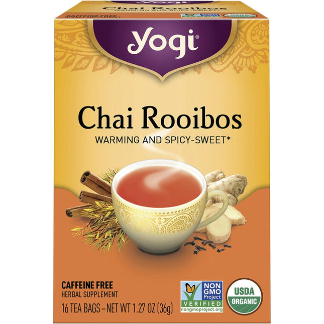 YOGI TEA Herbal Tea Bags Chai Rooibos 16pk