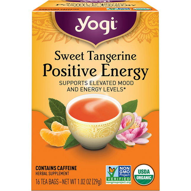 Yogi Tea Sweet Tangerine Positive Energy Herbal Tea Bags 16 Pack
