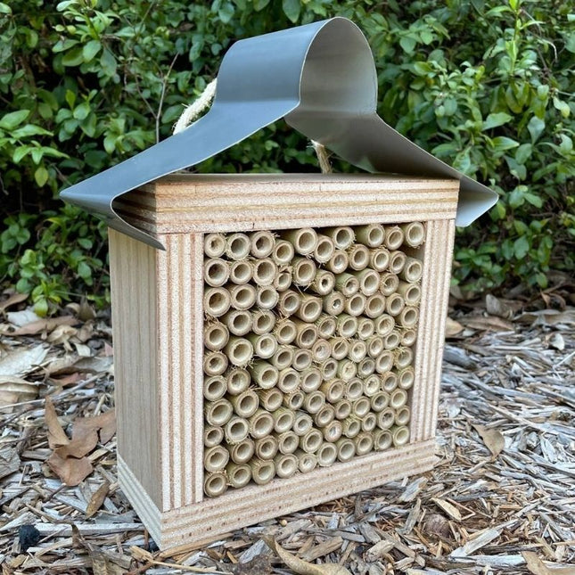 ABEEC HIVES BARE TIMBER SOLITARY NATIVE BEE HOTEL AUSTRALIAN LADYBIRD AND INSECT HOUSE ALL BAMBOO SMALL