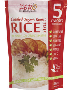 ZERO SLIM & HEALTHY Certified Organic Konjac Rice Style 400g | Grains & Pasta