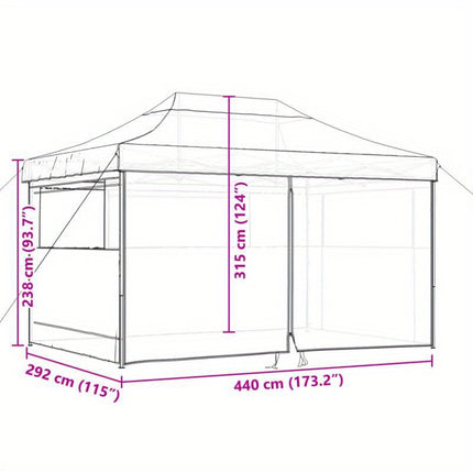 Portable Pop-Up Tent with 4 Removable Sidewalls