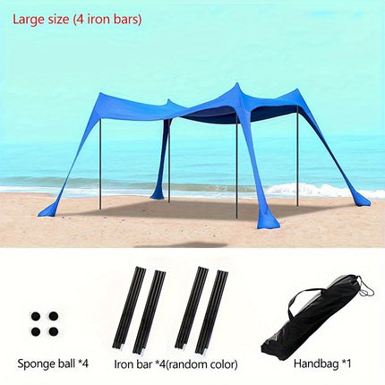Portable Waterproof Sunshade Tent for Beach, Camping, and Fishing - Blue