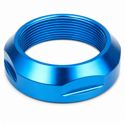 Bike Lock Nut for 1 1/8 Inch Headsets Blue Alloy