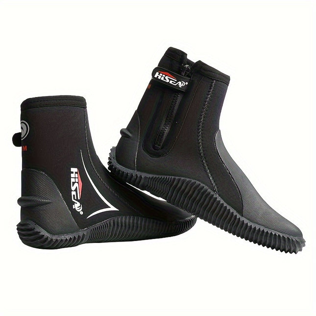 Unisex High-Top Diving Boots - Non-Slip, Zipper Closure for Water Sports