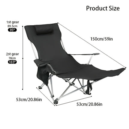 Lightweight Portable Iron Beach Chair - Ideal for Fishing, Camping, and Relaxing