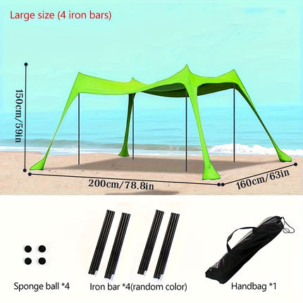 Portable Waterproof Sunshade Tent for Beach, Camping, and Fishing - Blue