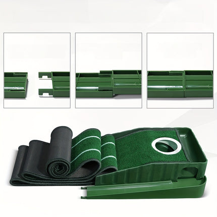HUAEN 8ft Portable Golf Putting Mat - Indoor/Outdoor Training