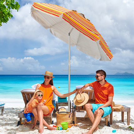 TANGKULA UPF50+ Waterproof Beach Canopy Umbrella - Adjustable Tilt, Durable Frame, Includes Carry Bag